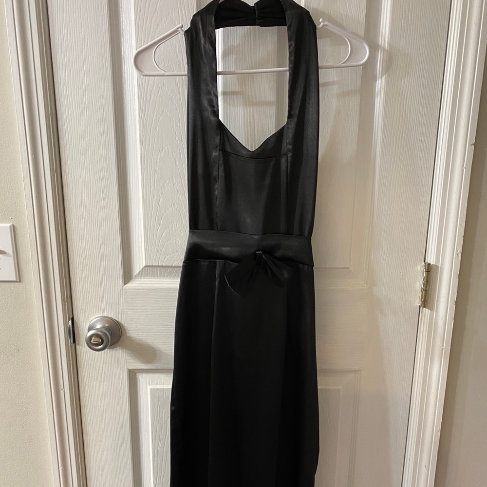 Queen of Heartz satin halter wiggle dress